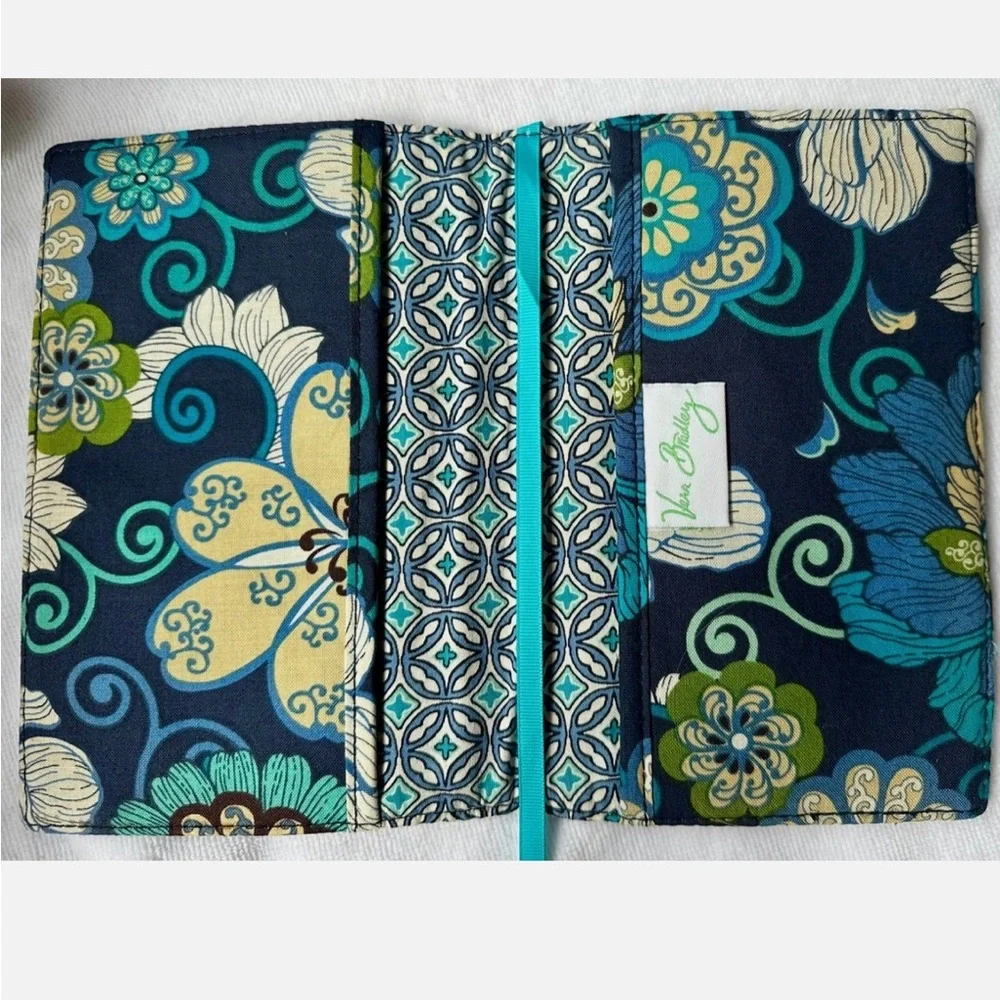 VTG Vera Bradley Mod Blue Floral, Quilted Book Cover Retired ‘07 EUC